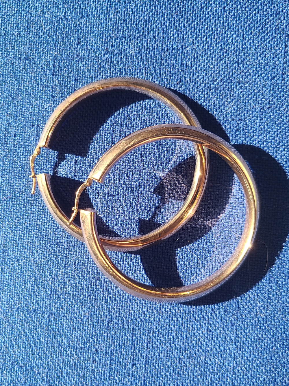 Bronzo Italia Knife Edge 2 Inch Hoop Earrings